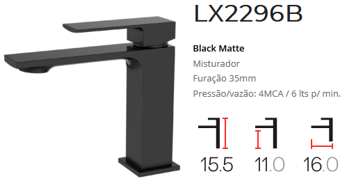 Misturador Monocomando Lexxa - LX2296B